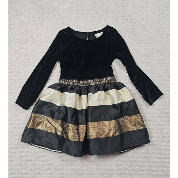 Sweet Heart Rose Dress Girls Size 3 Velvety Top Rhinestone Waist - Picture 1 of 6